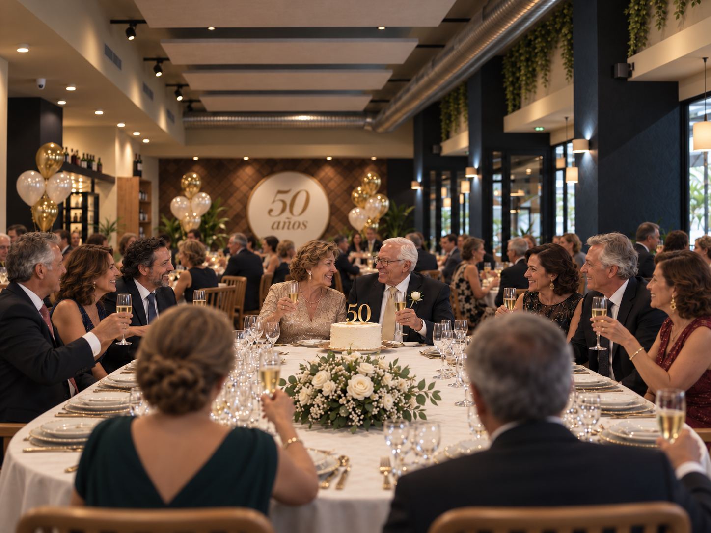 Celebración de bodas de oro en el salón de Mamá Carmen