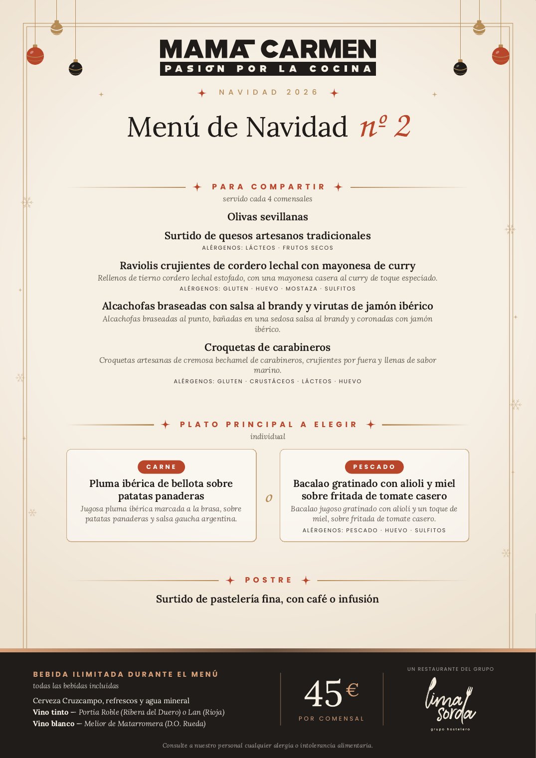 Menú de Navidad nº 2 2026