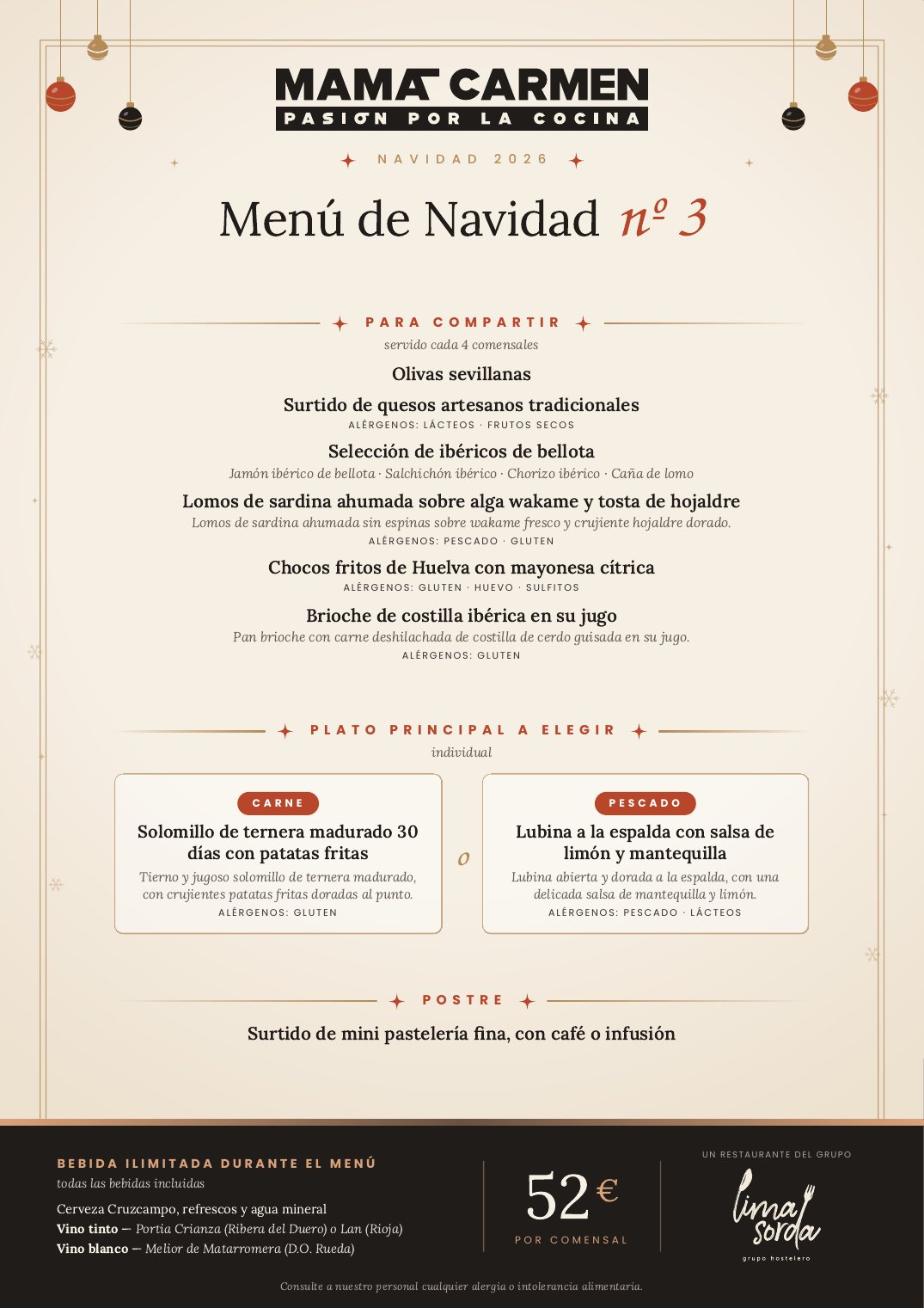 Menú de Navidad nº 3 2026